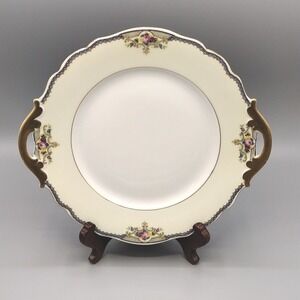 VTG Paul Muller Selb Bavaria Minto China Cake Cookie Serving Plate Gold RARE